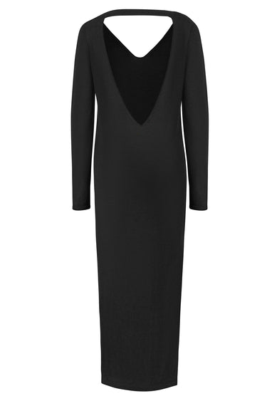 Mare-langes Kleid aus 100 % Leinen Schwarz