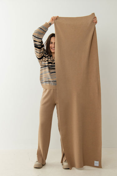 Via-Schal aus 100 % Merino Beige