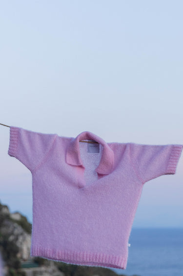 Melody-Mohair-Poloshirt Rosa