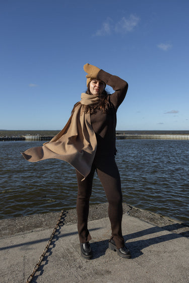 Via-Schal aus 100 % Merino Beige
