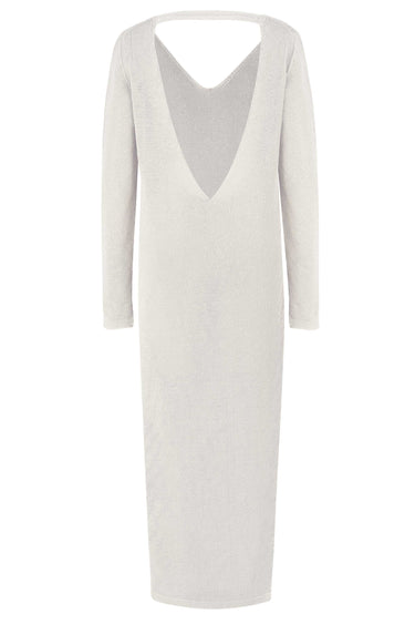 Mare-langes Kleid aus 100 % Leinen Weiß