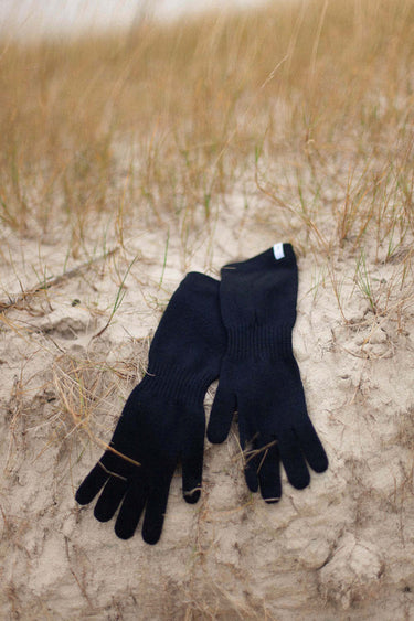 Via-Handschuhe aus 100 % Merino Schwarz