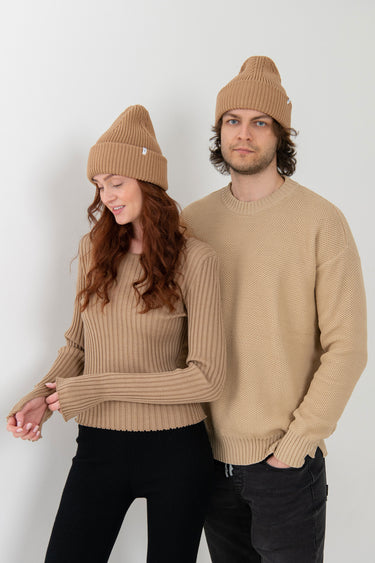 Rotondo Mütze aus 100 % Merinowolle Beige