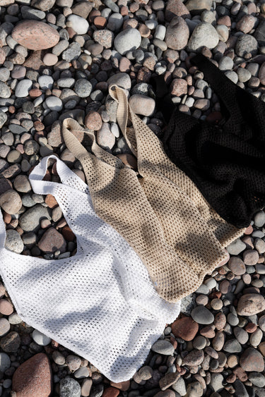 Mare Sommertasche aus 100 % Leinen Schwarz